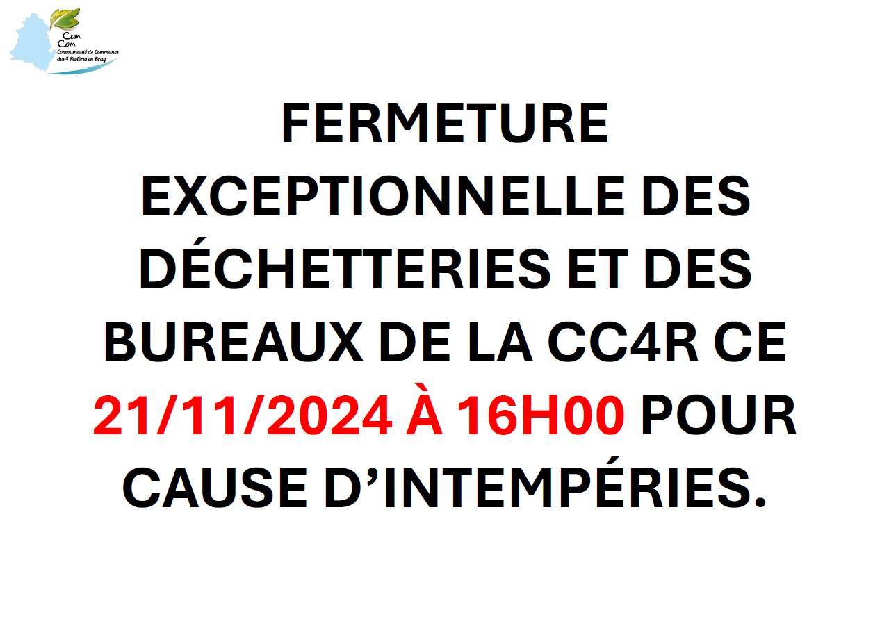 Affiche fermeture déchetterie