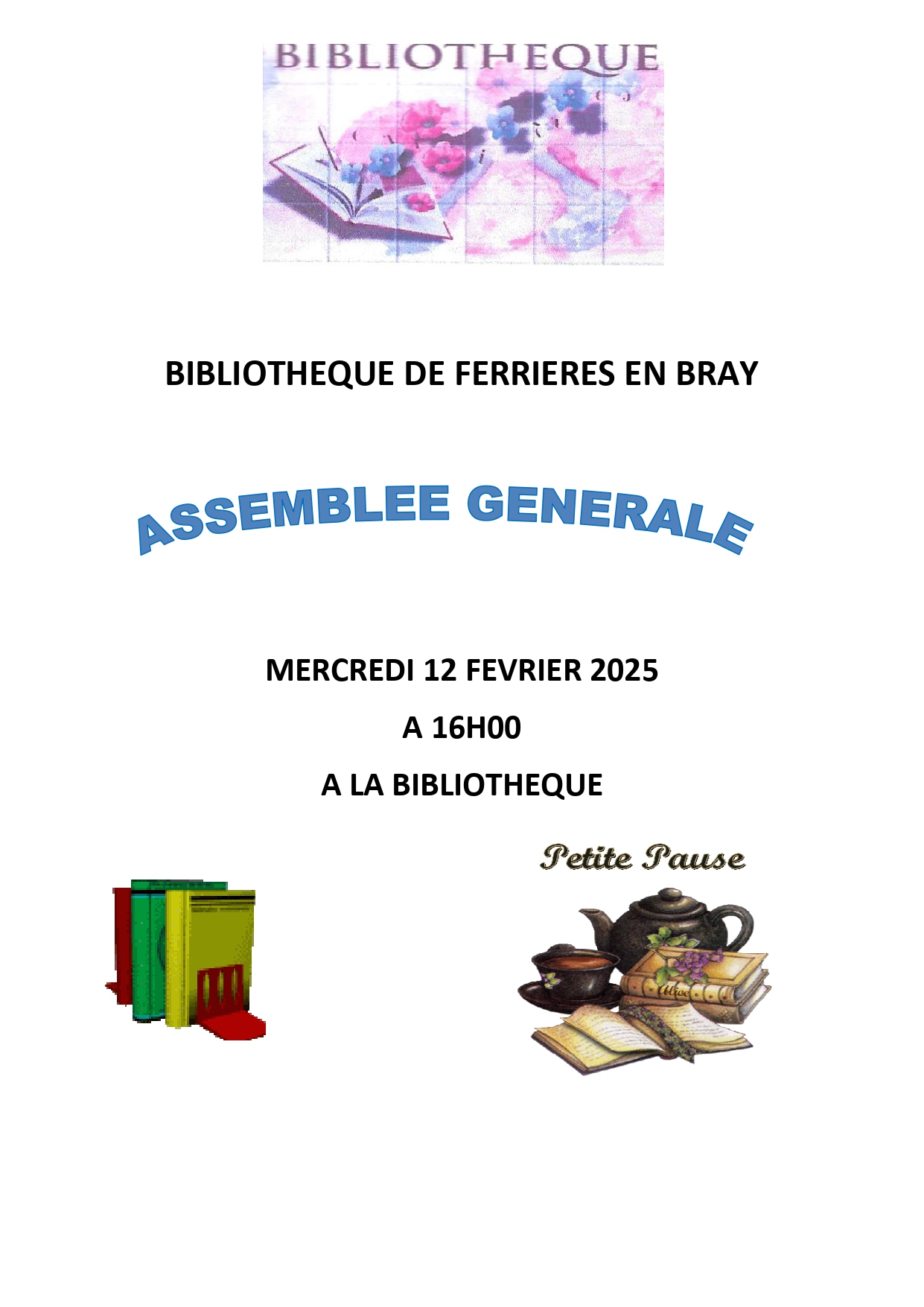 Affiche Assemblée Générale Bibliothèque